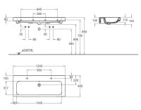 Design Waschtisch 120cm wei&szlig;