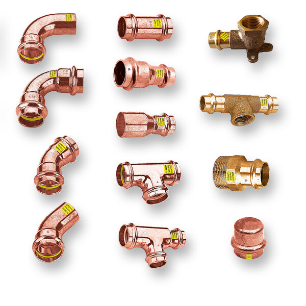 Gas Pressfittings aus Kupfer / Rotguss