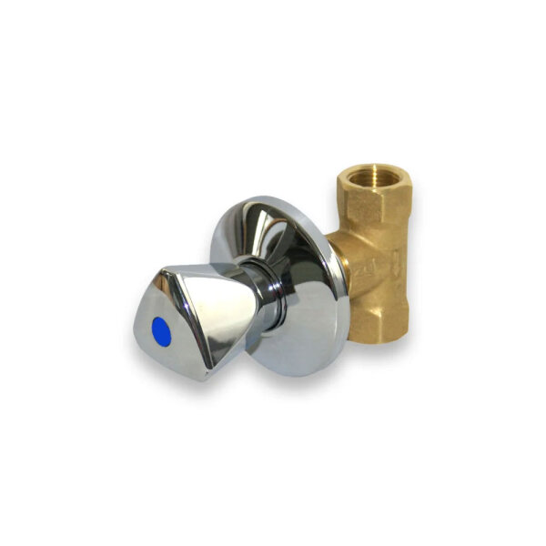 UP-Ventil 3/4" mit Dreikanthaubengriff, blau