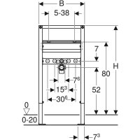 Geberit Duofix Element f&uuml;r Waschtisch, 82-98 cm,...