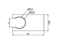 Wandhalter Angus aus Messing, chrom