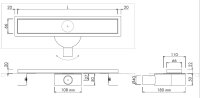 Duschrinne 70 cm Zero Abdeckung Edelstahl, komplett