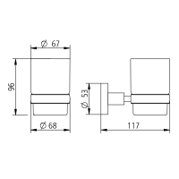 Kristallglas ohne Halter, satiniert