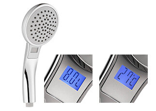 Handbrause mit Anzeige der Temperatur oder der Wasserdurchflussmenge, 1-Strahl, chrom
