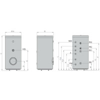 Edelstahl Warmwasserspeicher 200-500l, 2 W&auml;rmetauscher