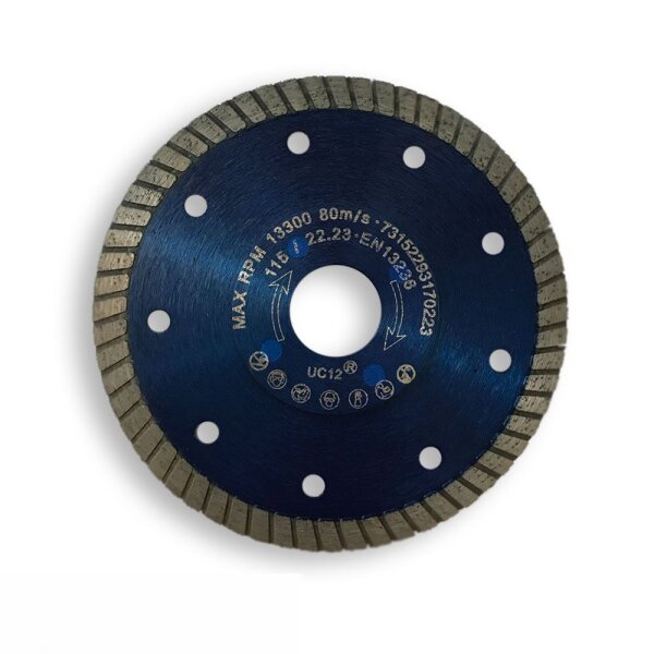 Diamant-Trennscheibe Turbo Fliesen 115 x 1,2 x 7 x 22,2 mm