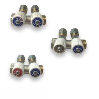Sanit&auml;r Messing Verteiler mit Absperrventilen16 x...
