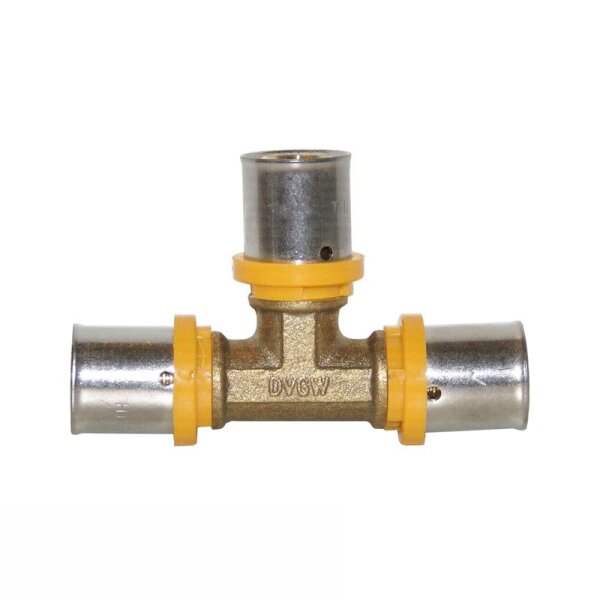 Gas Pressfitting T-Stück für Verbundrohr, verschiedene Größen