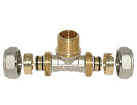 Klemmring Schraubfitting T-St&uuml;ck f&uuml;r Verbundrohr mit Aussengewinde verschiedene Gr&ouml;&szlig;en