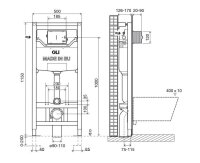 OLI120 Sanit&auml;rblock f&uuml;r Wand-WC, 115cm,...