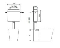 Aufputz Sp&uuml;lkasten Topazio 2-Mengen-Technik, wei&szlig;