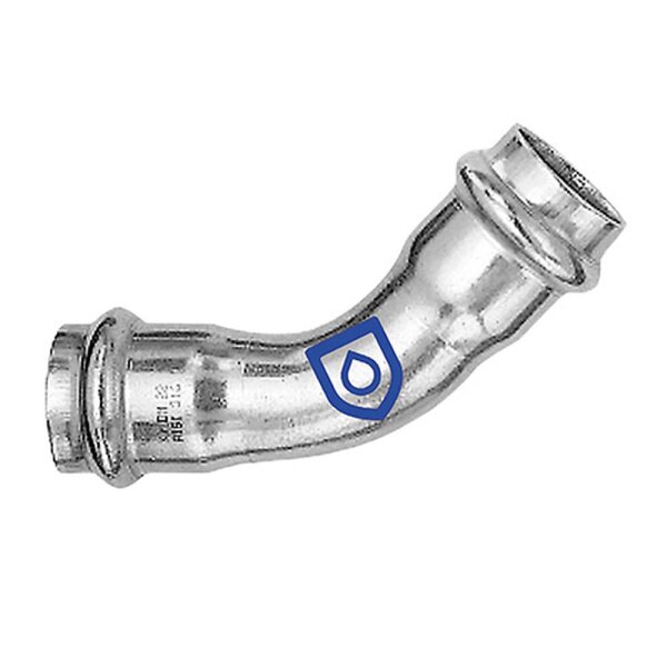 Edelstahl Pressfitting Bogen 45°, 2 Muffen verschiedene Größen