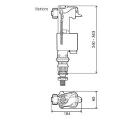 Atlas Cable Auslaufventil und IVC100 F&uuml;llventil f&uuml;r Zweimengensp&uuml;lmechanismus