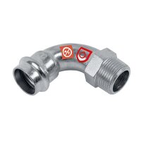 C-Stahl Bogen 90&deg; mit Aussengewinde verschiedene...