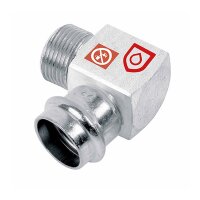 C-Stahl Winkel 90&deg; mit Aussengewinde Kurzradius...