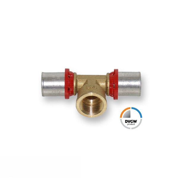 Pressfitting T-Stück für Verbundrohr Innengewinde, verschiedene Größen