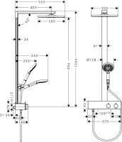 Hansgrohe Showerpipe Raindance E 300 1jet 350 ST EcoSmart...