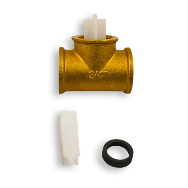 Durchströmtes Messing T-Stück 3/4"
