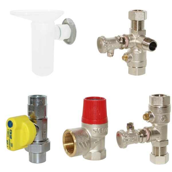 Wolf Anschluss-Set Gasthermen Aufputz inkl. KFE-Hahn und therm. Sicherung, neue Nr. 2072346