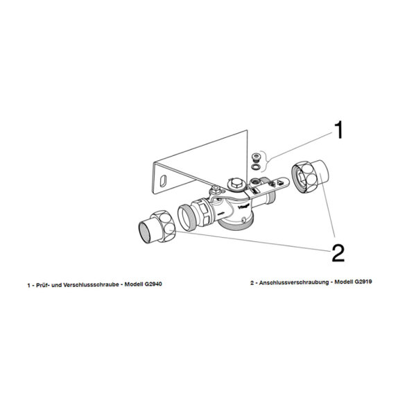 Viega Gaszählerkugelhahn für Einstutzengaszähler, TAE G21121T in Rp1 Messing
