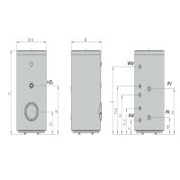 Edelstahl Warmwasserspeicher mit 1 Wärmetauscher 200