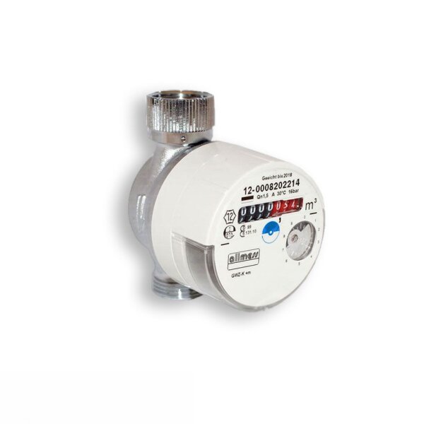 Allmess Zapfhahnwasserzähler V-System GWZ 3-V-K +m kalt qn 1,5m³/h