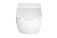 Wand-Tiefsp&uuml;l-WC sp&uuml;lrandlos, inkl. Slim WC-Sitz mit Absenkautomatik, eckige Form, wei&szlig;