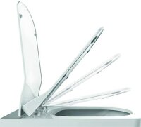 Wand-Tiefsp&uuml;l-WC sp&uuml;lrandlos, inkl. Slim WC-Sitz mit Absenkautomatik, eckige Form, wei&szlig;