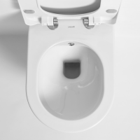 Wand-Tiefsp&uuml;l-WC sp&uuml;lrandlos mit Bidet-Funktion, inkl. Slim WC-Sitz mit Absenkautomatik, wei&szlig;
