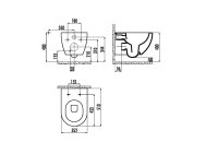 Wand-Tiefsp&uuml;l-WC sp&uuml;lrandlos mit Bidet-Funktion, inkl. Slim WC-Sitz mit Absenkautomatik, wei&szlig;