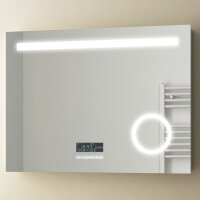 Multifunktionsspiegel mit LED Licht, Datum, Uhr,...