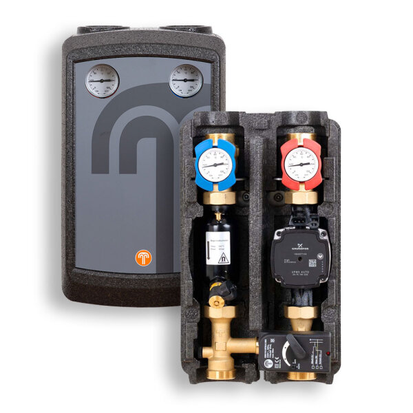 Tuxhorn Heizkreispumpengruppe Tubra PGM-D DN25 mit Magnetitabscheider tubra-mag-jet + Grundfos UPM3 25-70 AUTO VL rechts
