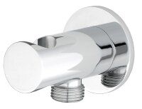 Wandanschlussbogen inkl. Wandhalter rund, chrom