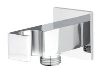 Wandanschlussbogen inkl. Wandhalter eckig, chrom