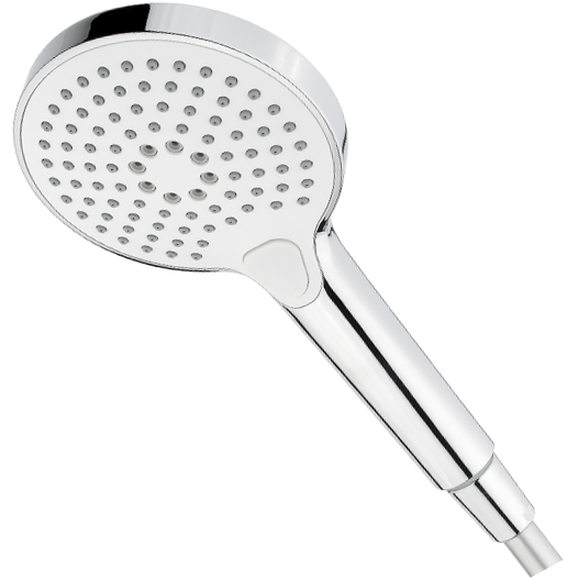 Handbrause mit Drucktaste, rund, 3-fach verstellbar, chrom