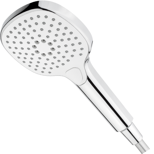 Handbrause mit Drucktaste, eckig, 3-fach verstellbar, chrom