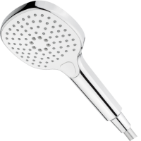 Handbrause mit Drucktaste, eckig, 3-fach verstellbar, chrom