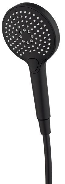 Handbrause mit Drucktaste, rund, 3-fach verstellbar, schwarz matt