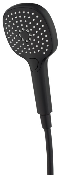 Handbrause mit Drucktaste, eckig, 3-fach verstellbar, schwarz matt