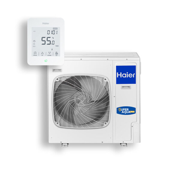 Haier Luft-Wasser Wärmepumpe Super Aqua - Monoblock 5 kW inkl. Regler