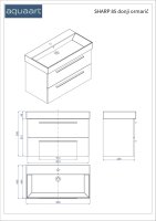 Sharp 85 Unterschrank wei&szlig; gl&auml;nzend, Griff...