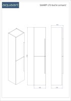 Sharp 170 Hochschrank, wei&szlig; gl&auml;nzend, Griff schwarz