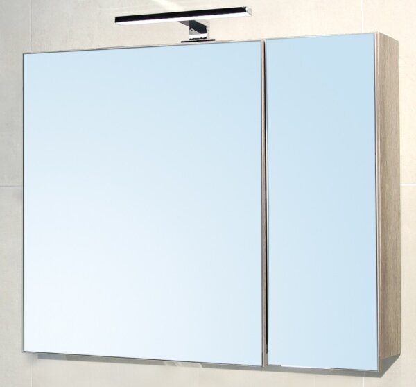 Glory 80 Spiegelschrank mit LED-Beleuchtung, grey mara