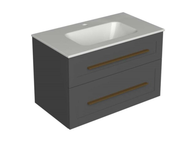 Eternity 80 Unterschrank mit Waschtisch, grafit supermatt, Griff gold