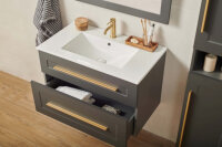 Eternity 80 Unterschrank mit Waschtisch, grafit supermatt, Griff gold