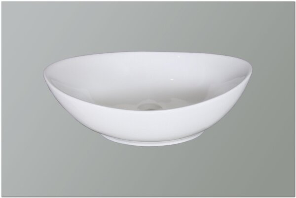 Quinn Aufsatzwaschtisch, Keramik weiß, oval 59x38,5x19,4 cm
