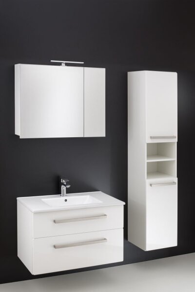 Tia 80 Unterschrank mit Waschtisch, weiß glänzend, 80 cm