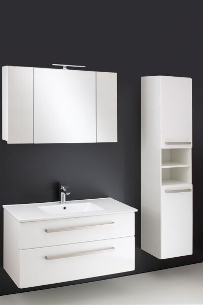 Tia 100 Unterschrank mit Waschtisch, weiß glänzend, 100 cm
