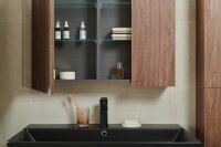 Sharp 70 Spiegelschrank mit LED-Beleuchtung, wei&szlig; gl&auml;nzend, 70cm