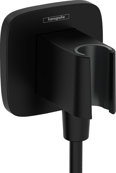Hansgrohe Fix Fit Q Wandanschluss mit Brausehalter, mattschwarz